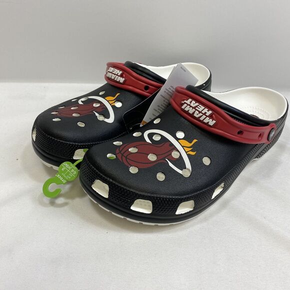 Miami Heat Crocs Classic Clog Mens 12 Black Basketball Official NBA Sandal Shoes main image 6